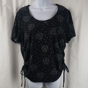 No Boundaries XXXL Black & Silver Sun & Moon Top
